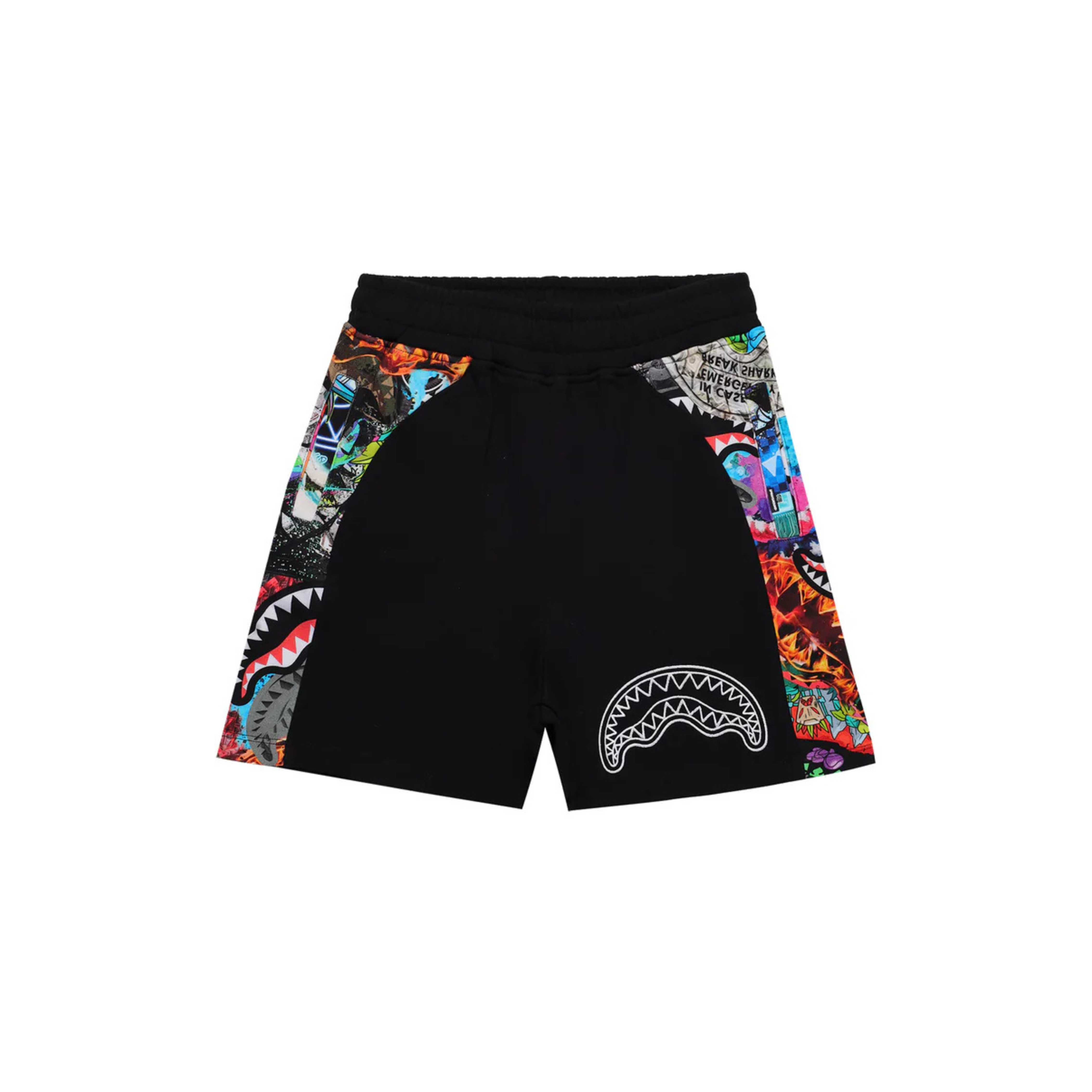 SPRAYGROUND SHORTS ALL THE SHARK BLACK