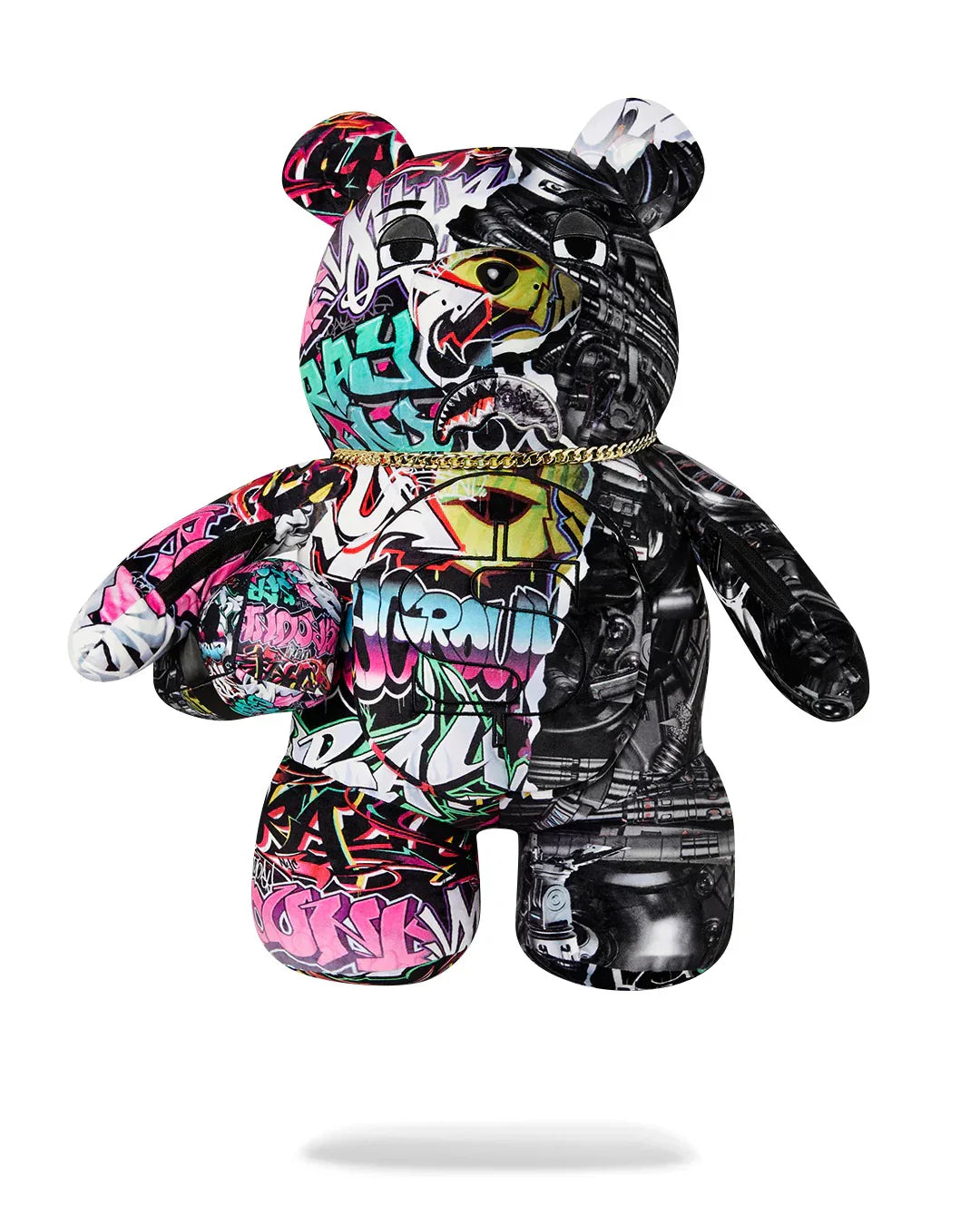ZAINO SPRAYGROUND SPLIT CYBERSHARK MONEYBEAR TEDDY BEAR